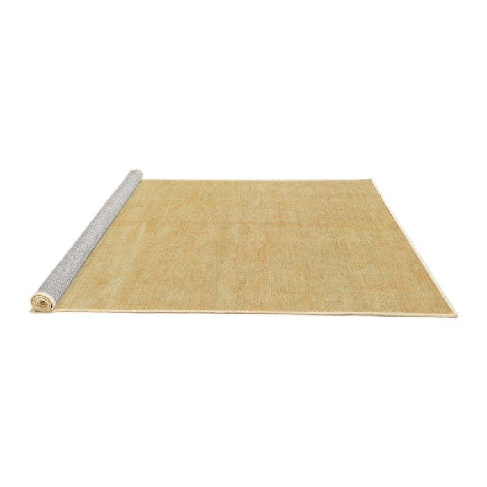 Sideview of Machine Washable Abstract Chrome Gold Yellow Rug, wshabs1597