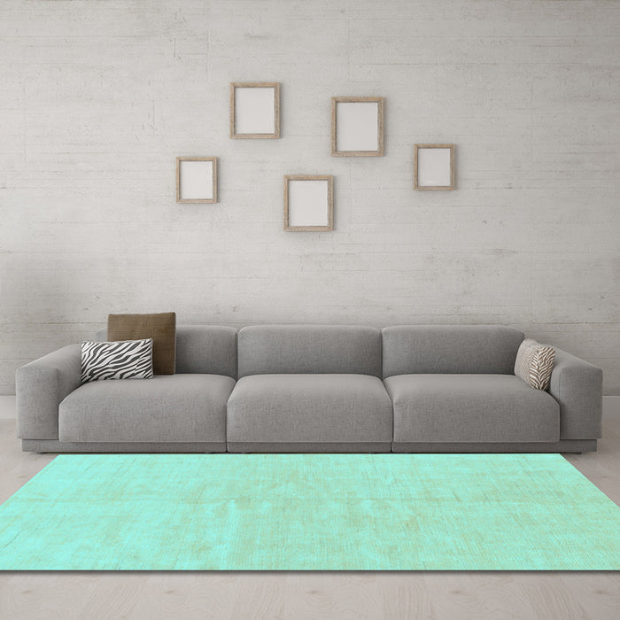 Machine Washable Solid Light Blue Modern Rug in a Living Room, wshabs1597lblu