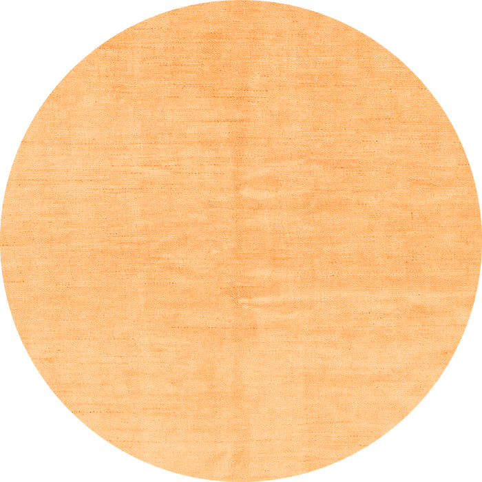 Round Solid Orange Modern Rug, abs1597org