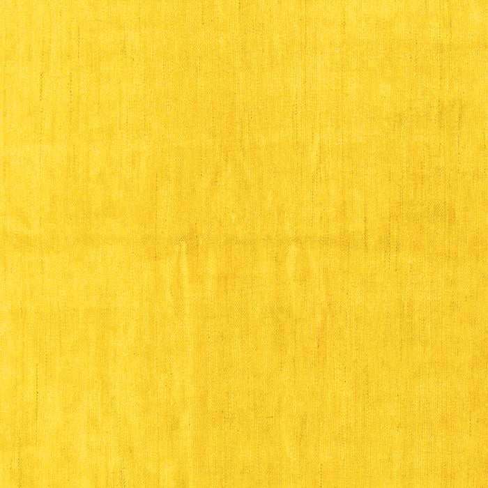 Square Machine Washable Solid Yellow Modern Rug, wshabs1597yw