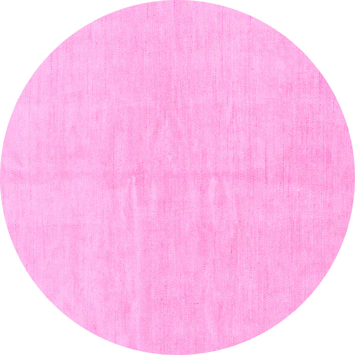 Round Solid Pink Modern Rug, abs1597pnk