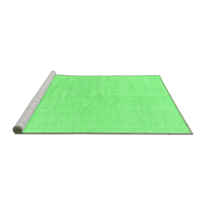 Sideview of Machine Washable Solid Emerald Green Modern Area Rugs, wshabs1597emgrn