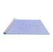 Sideview of Machine Washable Solid Blue Modern Rug, wshabs1597blu