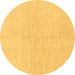 Round Solid Brown Modern Rug, abs1597brn