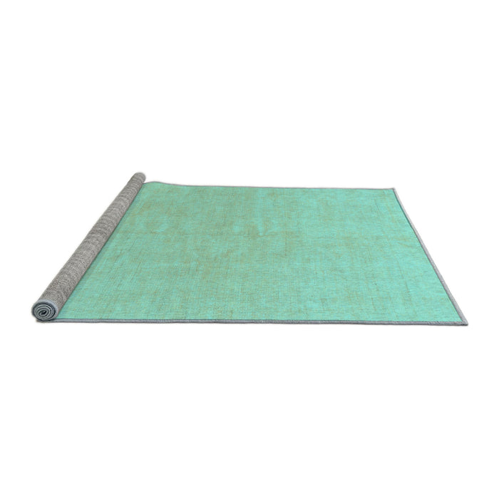 Sideview of Machine Washable Solid Light Blue Modern Rug, wshabs1597lblu