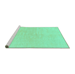 Sideview of Machine Washable Solid Turquoise Modern Area Rugs, wshabs1597turq