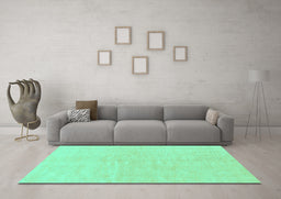 Machine Washable Solid Turquoise Modern Area Rugs in a Living Room,, wshabs1597turq
