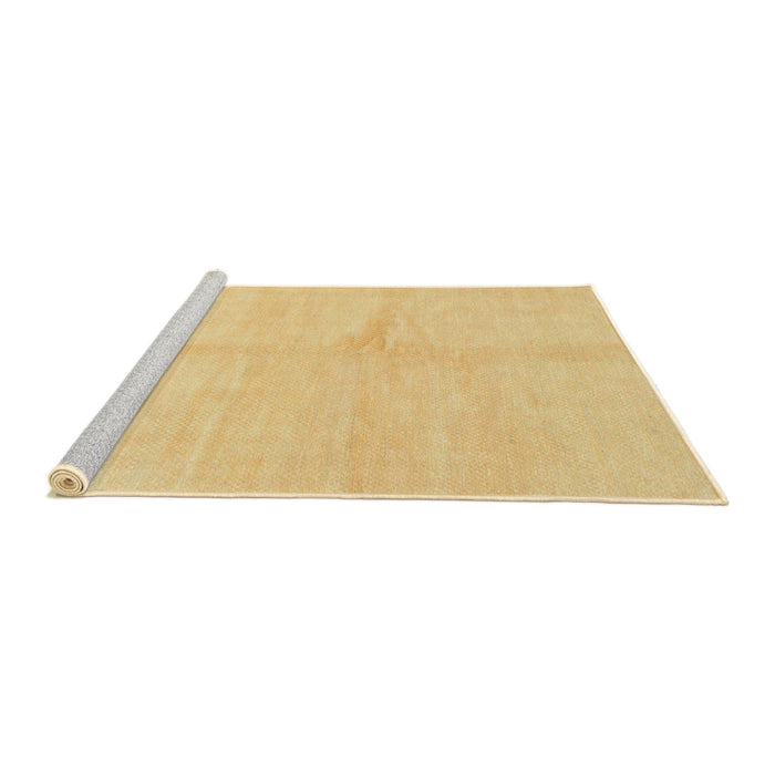 Sideview of Machine Washable Abstract Chrome Gold Yellow Rug, wshabs1598