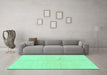 Machine Washable Solid Turquoise Modern Area Rugs in a Living Room,, wshabs1598turq