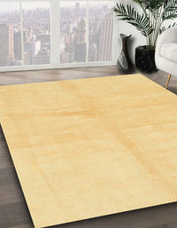 Abstract Chrome Gold Yellow Solid Rug, abs1598