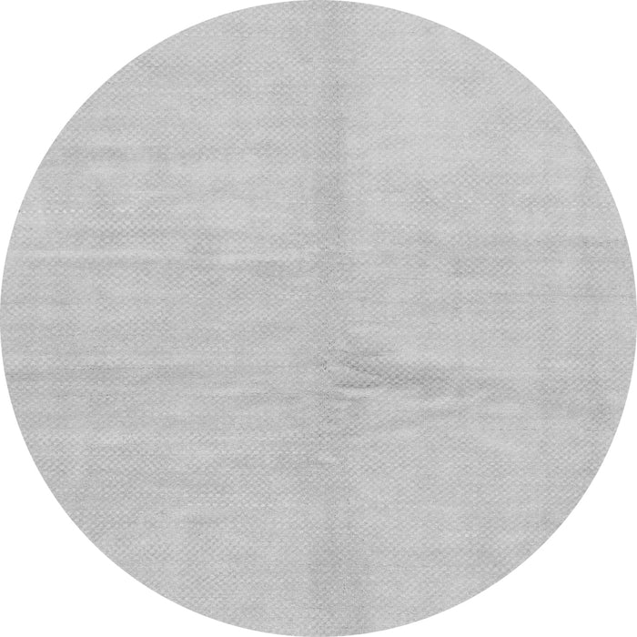 Round Machine Washable Solid Gray Modern Rug, wshabs1598gry