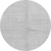 Round Machine Washable Solid Gray Modern Rug, wshabs1598gry