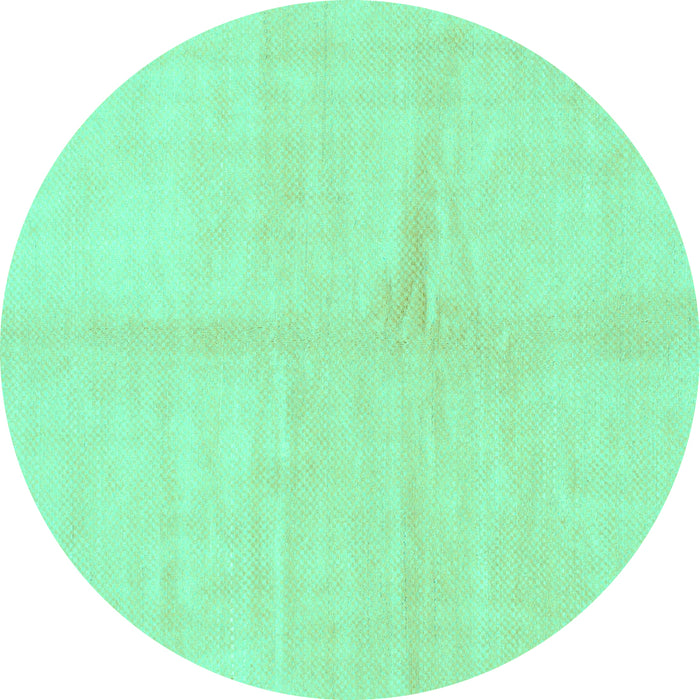 Round Solid Turquoise Modern Rug, abs1598turq