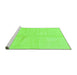 Sideview of Machine Washable Solid Green Modern Area Rugs, wshabs1598grn