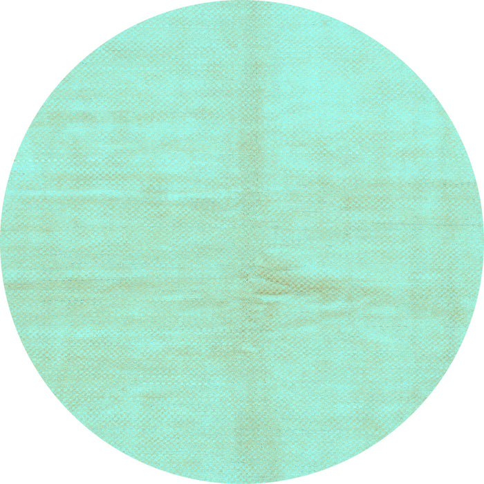 Round Machine Washable Solid Light Blue Modern Rug, wshabs1598lblu