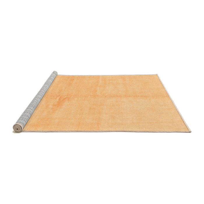 Sideview of Machine Washable Solid Orange Modern Area Rugs, wshabs1598org