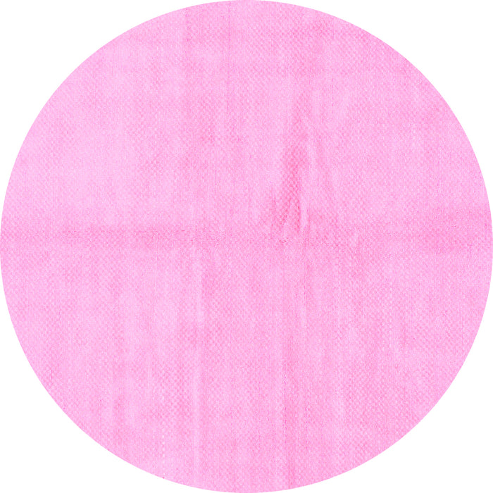 Round Solid Pink Modern Rug, abs1598pnk