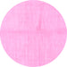 Round Solid Pink Modern Rug, abs1598pnk