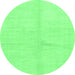 Round Solid Emerald Green Modern Rug, abs1598emgrn