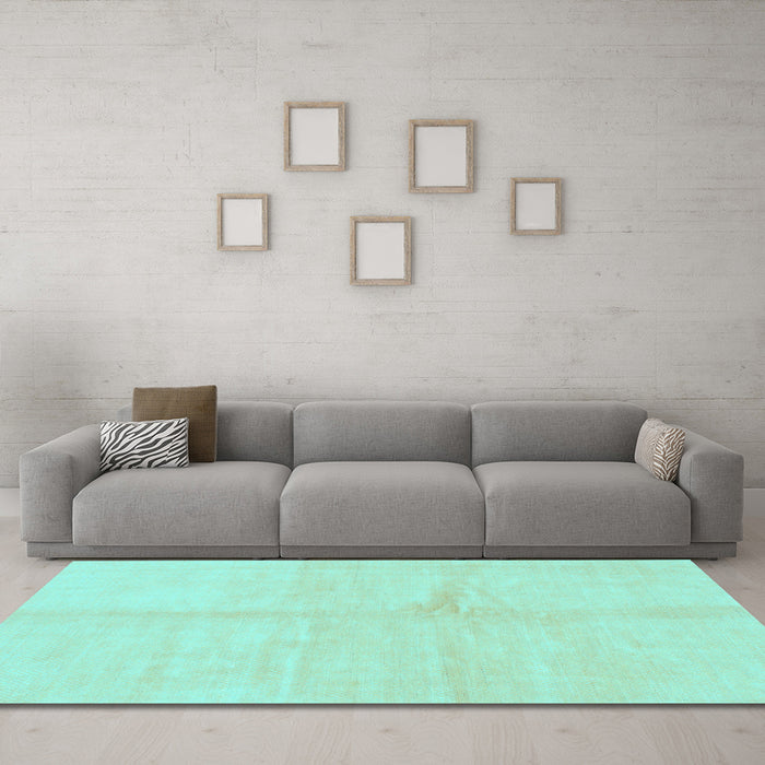 Machine Washable Solid Light Blue Modern Rug in a Living Room, wshabs1598lblu