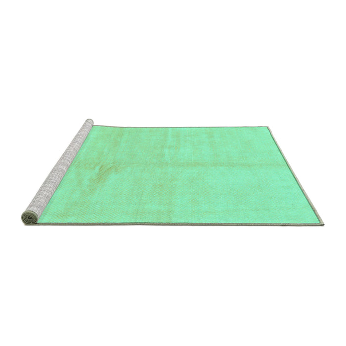Sideview of Machine Washable Solid Turquoise Modern Area Rugs, wshabs1598turq