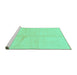 Sideview of Machine Washable Solid Turquoise Modern Area Rugs, wshabs1598turq