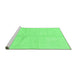 Sideview of Machine Washable Solid Emerald Green Modern Area Rugs, wshabs1598emgrn