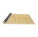 Sideview of Abstract Mustard Yellow Solid Rug, abs1599