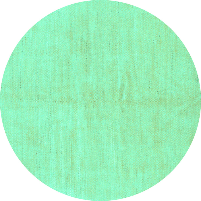 Round Solid Turquoise Modern Rug, abs1599turq