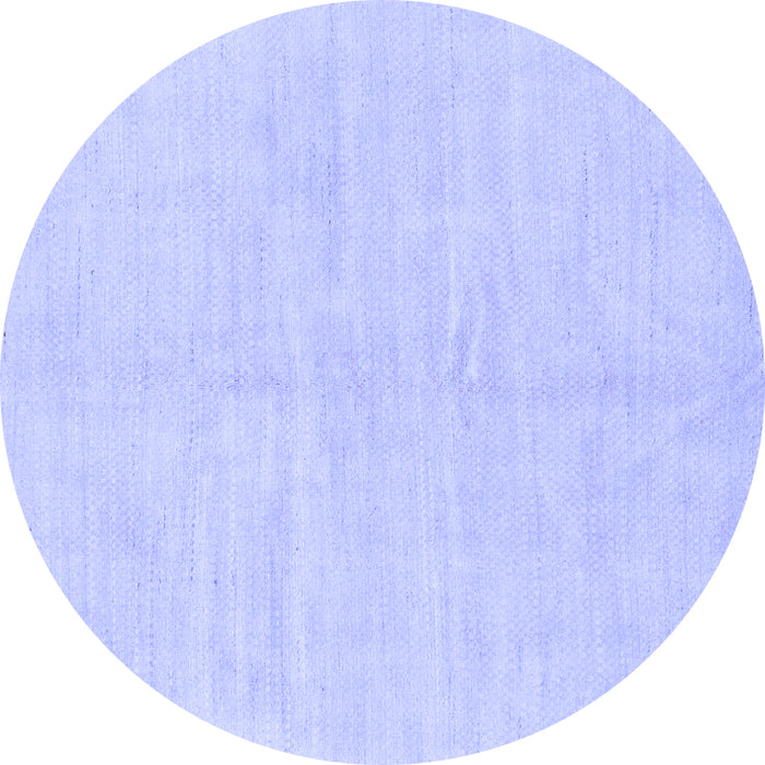 Round Machine Washable Solid Blue Modern Rug, wshabs1599blu