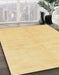 Machine Washable Abstract Mustard Yellow Rug in a Family Room, wshabs1599