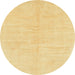 Round Abstract Mustard Yellow Solid Rug, abs1599