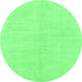 Round Solid Emerald Green Modern Rug, abs1599emgrn