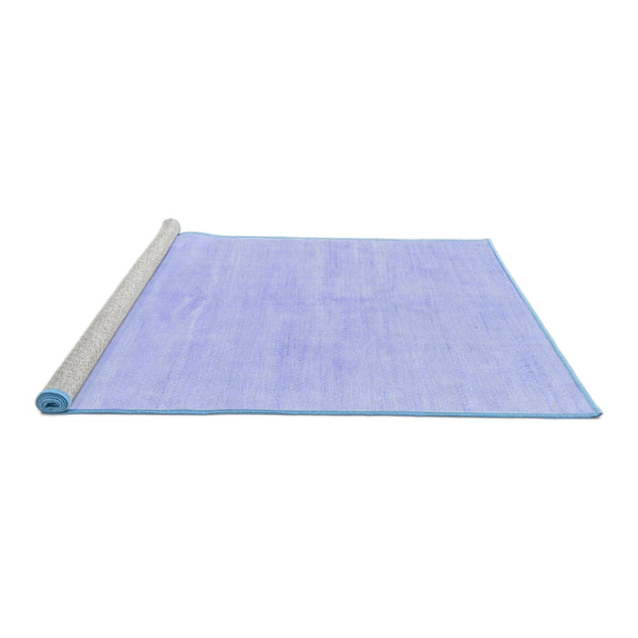 Sideview of Machine Washable Solid Blue Modern Rug, wshabs1599blu