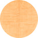 Round Machine Washable Solid Orange Modern Area Rugs, wshabs1599org