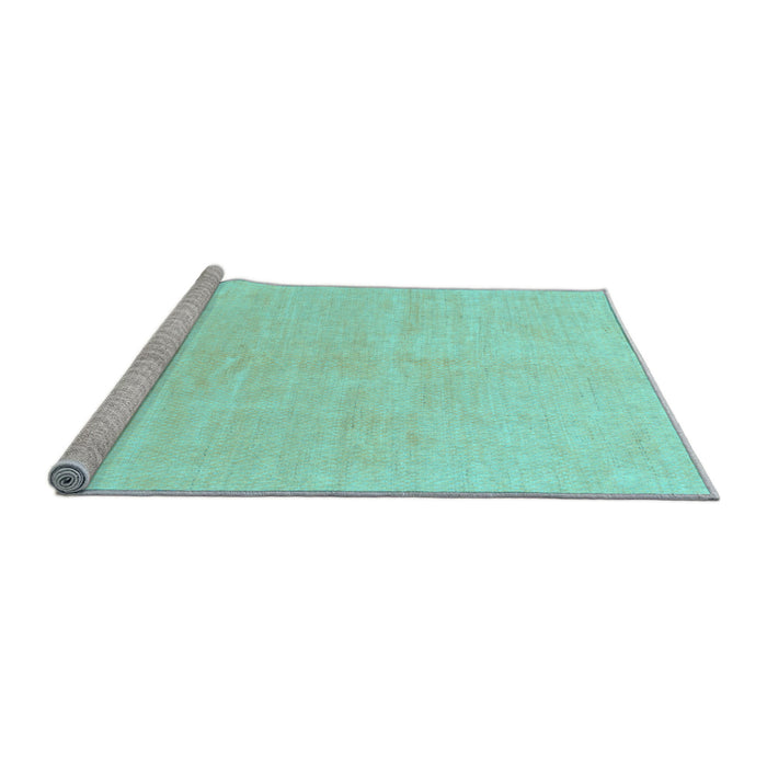 Sideview of Machine Washable Solid Light Blue Modern Rug, wshabs1599lblu