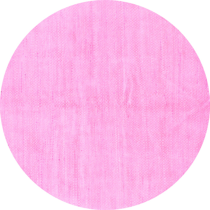 Round Solid Pink Modern Rug, abs1599pnk