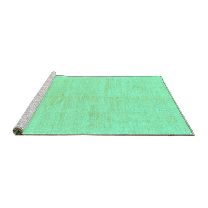 Sideview of Machine Washable Solid Turquoise Modern Area Rugs, wshabs1599turq