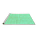 Sideview of Machine Washable Solid Turquoise Modern Area Rugs, wshabs1599turq