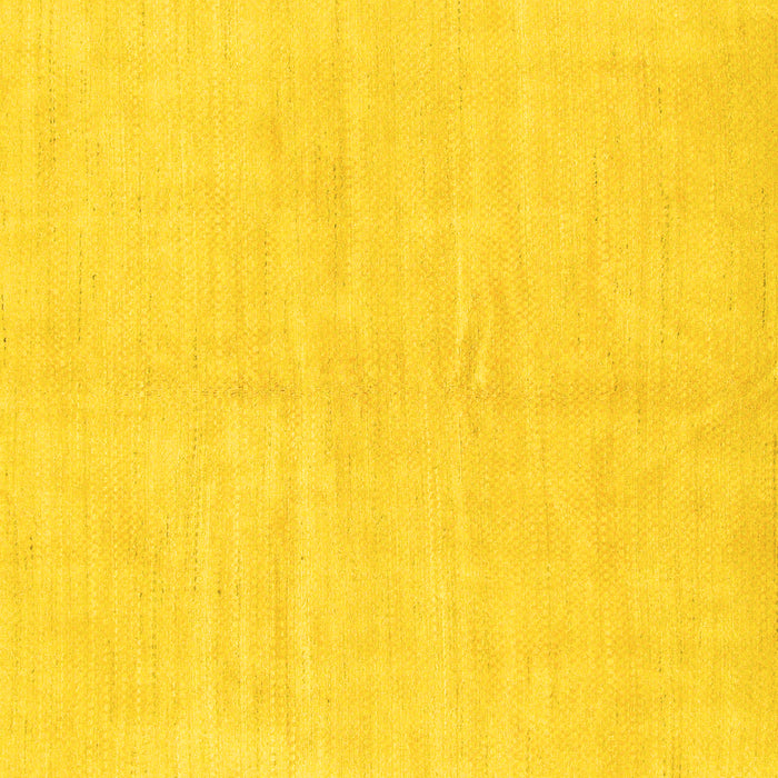 Square Machine Washable Solid Yellow Modern Rug, wshabs1599yw