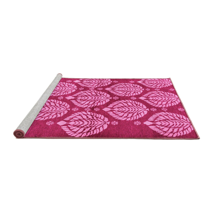 Sideview of Machine Washable Abstract Pink Modern Rug, wshabs159pnk