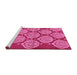 Sideview of Machine Washable Abstract Pink Modern Rug, wshabs159pnk