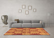 Machine Washable Abstract Brown Modern Rug in a Living Room,, wshabs159brn