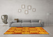 Machine Washable Abstract Yellow Modern Rug in a Living Room, wshabs159yw