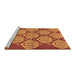 Sideview of Machine Washable Abstract Brown Modern Rug, wshabs159brn