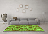 Machine Washable Abstract Green Modern Rug, wshabs159grn