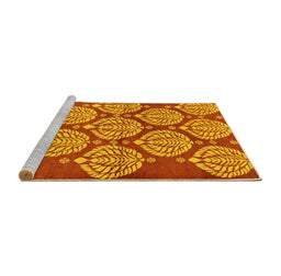 Sideview of Machine Washable Abstract Yellow Modern Rug, wshabs159yw