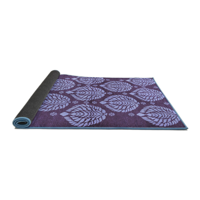 Sideview of Abstract Blue Modern Rug, abs159blu