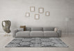 Machine Washable Abstract Gray Modern Rug in a Living Room,, wshabs159gry