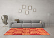 Machine Washable Abstract Orange Modern Area Rugs in a Living Room, wshabs159org